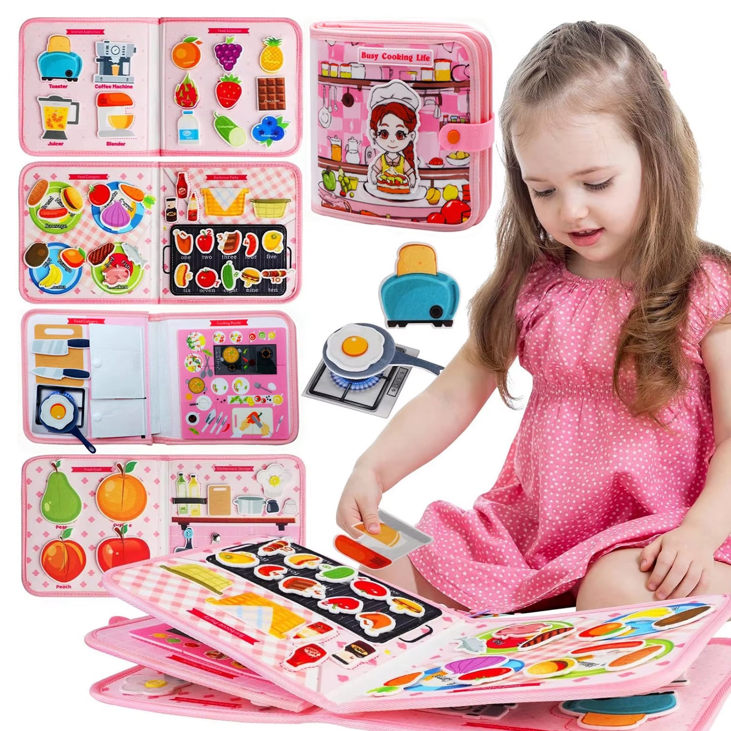 Toddlers Montessori Toys Busy Board Farm Animal Scene Storytelling Activity Toy Quiet Book Felt Activity Educational Sensory Toy