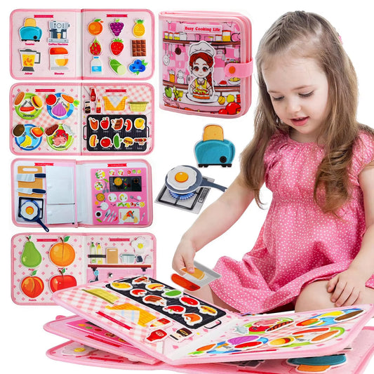 Toddlers Montessori Toys Busy Board Farm Animal Scene Storytelling Activity Toy Quiet Book Felt Activity Educational Sensory Toy